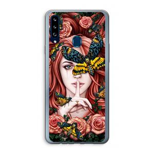 CaseCompany Lady Moth: Samsung Galaxy A20s Transparant Hoesje