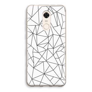 CaseCompany Geometrische lijnen zwart: Xiaomi Redmi 5 Transparant Hoesje