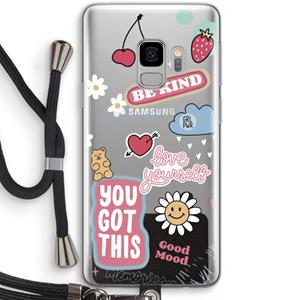 CaseCompany Positivity: Samsung Galaxy S9 Transparant Hoesje met koord