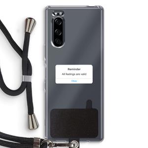 CaseCompany Reminder: Sony Xperia 5 Transparant Hoesje met koord