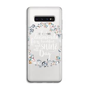 CaseCompany Diamonds: Samsung Galaxy S10 4G Transparant Hoesje