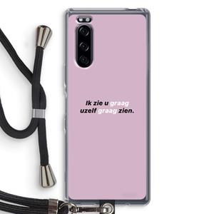 CaseCompany uzelf graag zien: Sony Xperia 5 Transparant Hoesje met koord