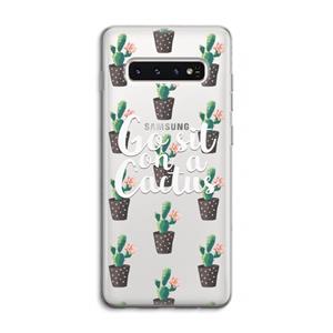 CaseCompany Cactus quote: Samsung Galaxy S10 4G Transparant Hoesje