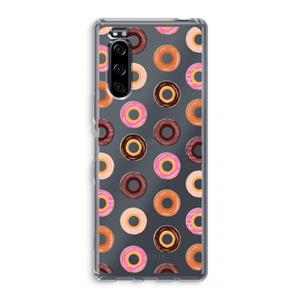 CaseCompany Donuts: Sony Xperia 5 Transparant Hoesje