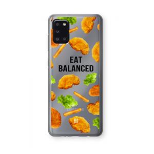 CaseCompany Eat Balanced: Samsung Galaxy A31 Transparant Hoesje