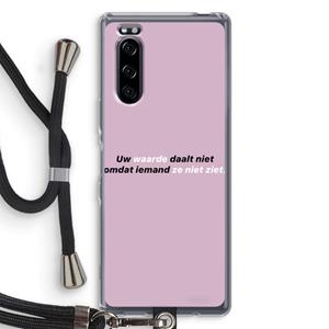 CaseCompany uw waarde daalt niet: Sony Xperia 5 Transparant Hoesje met koord