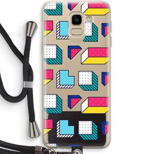 CaseCompany 8-bit N°7: Samsung Galaxy J6 (2018) Transparant Hoesje met koord
