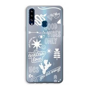 CaseCompany Good vibes: Samsung Galaxy A20s Transparant Hoesje
