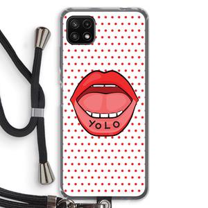 CaseCompany Yolo Denise: Samsung Galaxy A22 5G Transparant Hoesje met koord