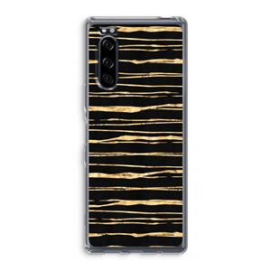 CaseCompany Gouden strepen: Sony Xperia 5 Transparant Hoesje