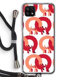 CaseCompany Dogs: Samsung Galaxy A22 5G Transparant Hoesje met koord