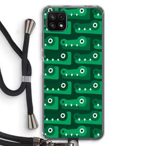 CaseCompany Crocs: Samsung Galaxy A22 5G Transparant Hoesje met koord