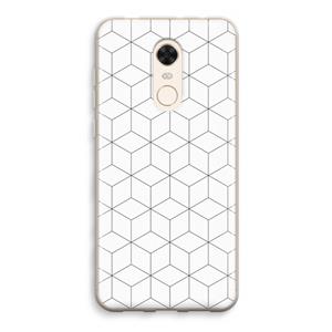 CaseCompany Zwart-witte kubussen: Xiaomi Redmi 5 Transparant Hoesje