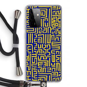 CaseCompany Majorelle Blue Print: Samsung Galaxy A72 5G Transparant Hoesje met koord