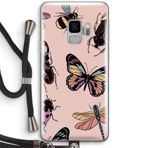 CaseCompany Tiny Bugs: Samsung Galaxy S9 Transparant Hoesje met koord