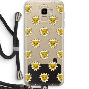 CaseCompany Leeuwenkoppen: Samsung Galaxy J6 (2018) Transparant Hoesje met koord