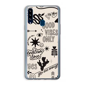 CaseCompany Good vibes: Samsung Galaxy A20s Transparant Hoesje