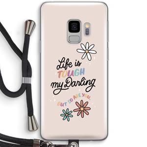 CaseCompany Tough Life: Samsung Galaxy S9 Transparant Hoesje met koord