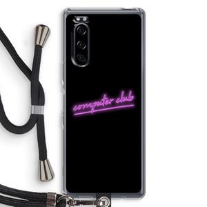 CaseCompany Vice Black: Sony Xperia 5 Transparant Hoesje met koord