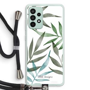 CaseCompany Tropical watercolor leaves: Samsung Galaxy A52s 5G Transparant Hoesje met koord
