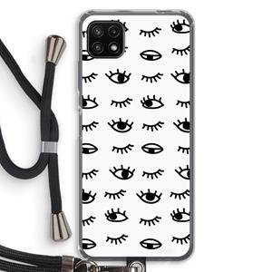 CaseCompany Eye pattern #2: Samsung Galaxy A22 5G Transparant Hoesje met koord
