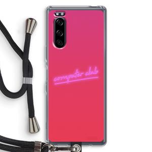CaseCompany Vice Glow: Sony Xperia 5 Transparant Hoesje met koord