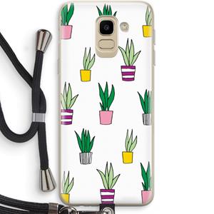 CaseCompany Sanseveria: Samsung Galaxy J6 (2018) Transparant Hoesje met koord