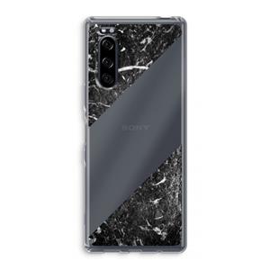 CaseCompany Zwart marmer: Sony Xperia 5 Transparant Hoesje