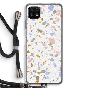 CaseCompany Terrazzo N°8: Samsung Galaxy A22 5G Transparant Hoesje met koord
