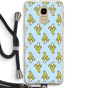 CaseCompany Bananas: Samsung Galaxy J6 (2018) Transparant Hoesje met koord