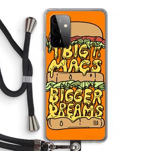 CaseCompany Big Macs Bigger Dreams: Samsung Galaxy A72 5G Transparant Hoesje met koord