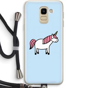 CaseCompany Eenhoorn: Samsung Galaxy J6 (2018) Transparant Hoesje met koord
