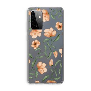 CaseCompany Peachy flowers: Samsung Galaxy A72 Transparant Hoesje