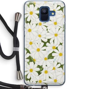 CaseCompany Summer Daisies: Samsung Galaxy A6 (2018) Transparant Hoesje met koord