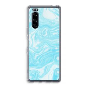 CaseCompany Waterverf blauw: Sony Xperia 5 Transparant Hoesje