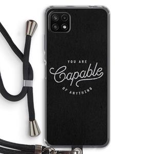 CaseCompany Capable: Samsung Galaxy A22 5G Transparant Hoesje met koord