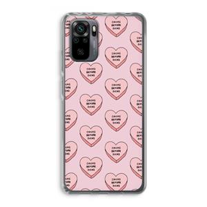 CaseCompany Chicks before dicks: Xiaomi Redmi Note 10 Pro Transparant Hoesje