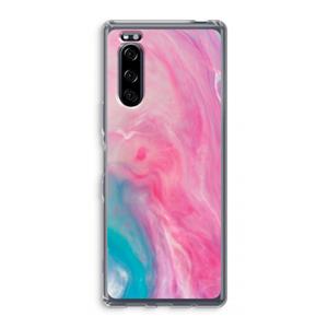 CaseCompany Roze explosie: Sony Xperia 5 Transparant Hoesje