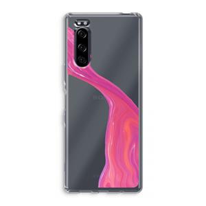 CaseCompany Paarse stroom: Sony Xperia 5 Transparant Hoesje