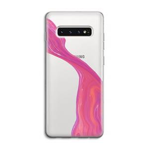 CaseCompany Paarse stroom: Samsung Galaxy S10 4G Transparant Hoesje