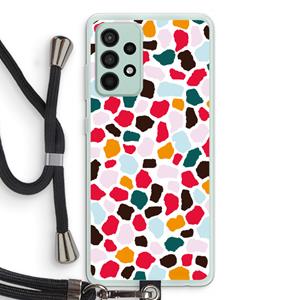 CaseCompany Colored Giraffe: Samsung Galaxy A52s 5G Transparant Hoesje met koord