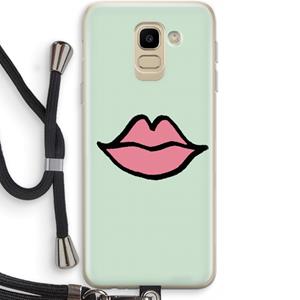 CaseCompany Kusje: Samsung Galaxy J6 (2018) Transparant Hoesje met koord