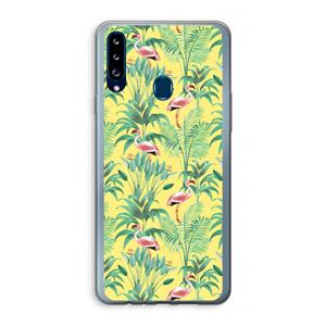 CaseCompany Flamingo party: Samsung Galaxy A20s Transparant Hoesje