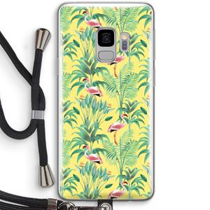 CaseCompany Flamingo party: Samsung Galaxy S9 Transparant Hoesje met koord