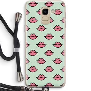 CaseCompany Lipjes: Samsung Galaxy J6 (2018) Transparant Hoesje met koord