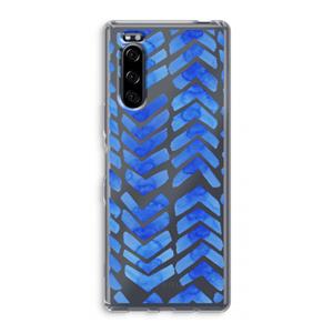 CaseCompany Blauwe pijlen: Sony Xperia 5 Transparant Hoesje