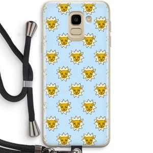 CaseCompany Leeuwenkoppen: Samsung Galaxy J6 (2018) Transparant Hoesje met koord