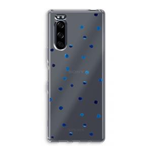 CaseCompany Blauwe stippen: Sony Xperia 5 Transparant Hoesje