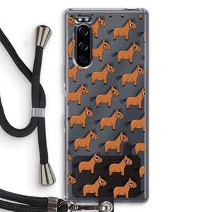 CaseCompany Pony: Sony Xperia 5 Transparant Hoesje met koord
