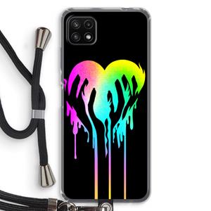 CaseCompany Hold My Heart: Samsung Galaxy A22 5G Transparant Hoesje met koord